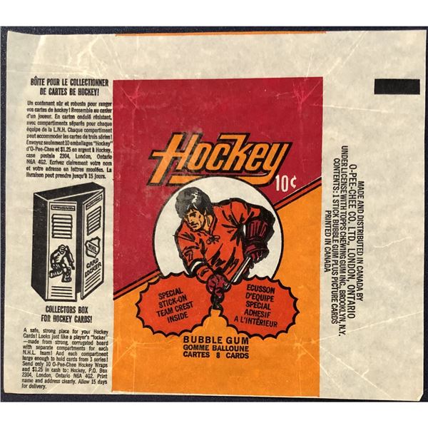 1973-74 O-PEE-CHEE NHL HOCKEY WRAPPER