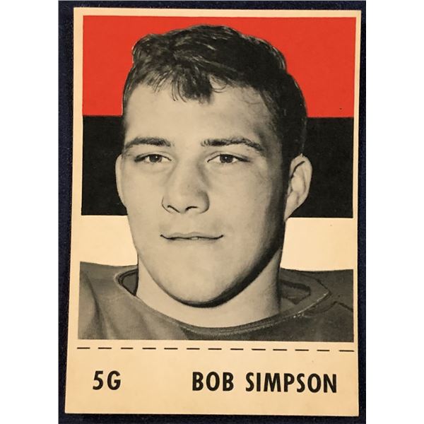 1956 SHREDDED WHEAT CFL FOOTBALL BOB SIMPSON (HOF)