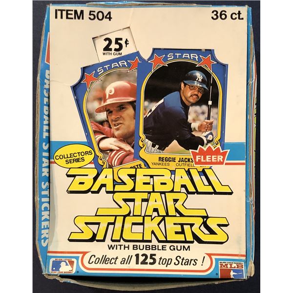 1981 FLEER BASEBALL STAR STICKERS WAX BOX - 36 PACKS