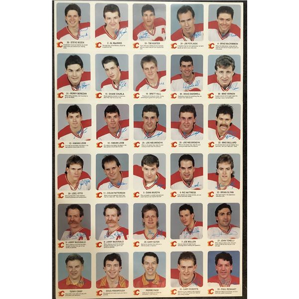 1987-88 RED ROOSTER CALGARY FLAMES UNCUT SHEET SET