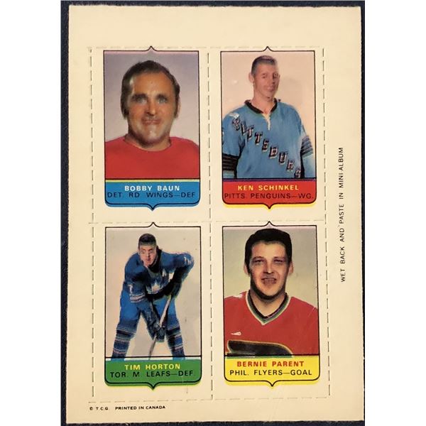 1969-70 O-PEE-CHEE NHL 4-IN-1 -- TIM HORTON (HOF)