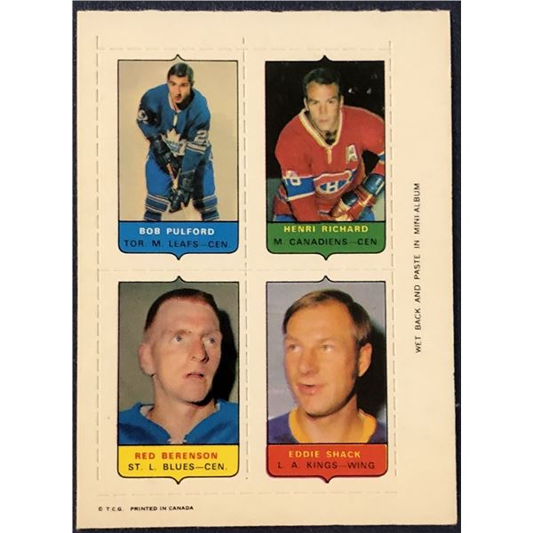 1969-70 O-PEE-CHEE NHL 4-IN-1 -- HENRI RICHARD (HOF)
