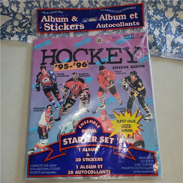 1995-96 Panini Hockey Stickers Starter Set - Album & 30 Stickers