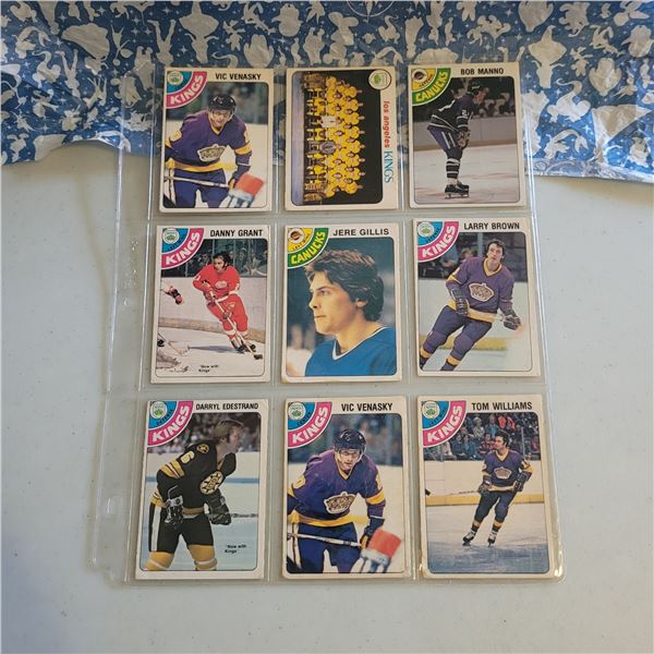 Lot of 9 1978-79 O-Pee-Chee NHL Hockey cards