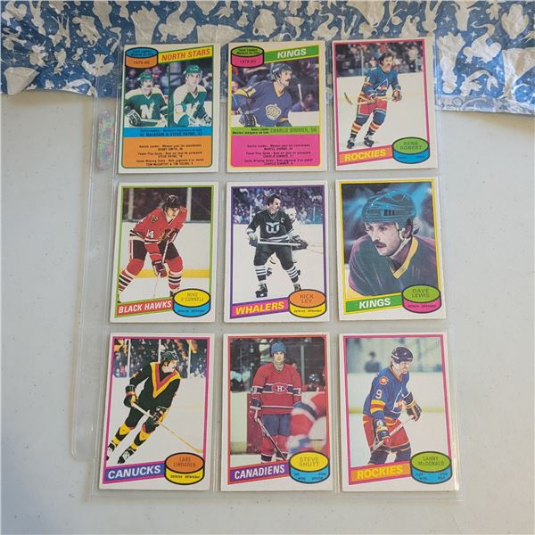 Lot of 9 1980-81 O-Pee-Chee NHL Hockey cards