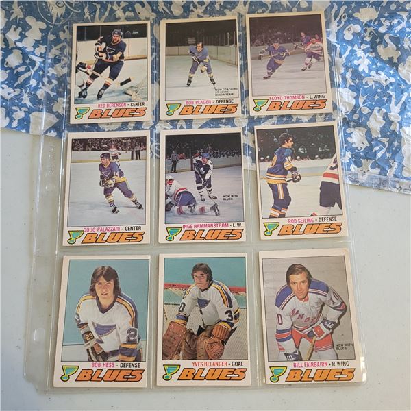Lot of 9 1977-78 O-Pee-Chee NHL Hockey cards