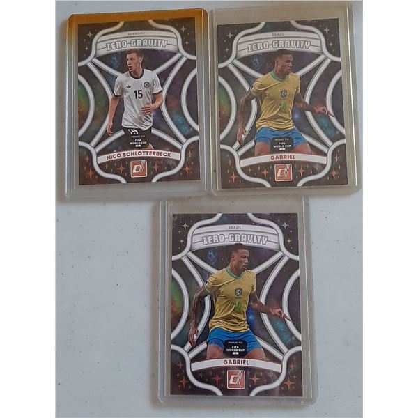 Lot of 3 2025-26 Donruss Road to World Cup Zero Gravity cards