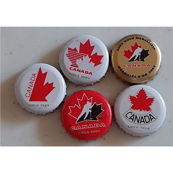 Set of 2002 Team Canada Bottle Caps