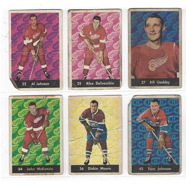 Lot of 6 1961-62 Parkhurst NHL Hockey cards