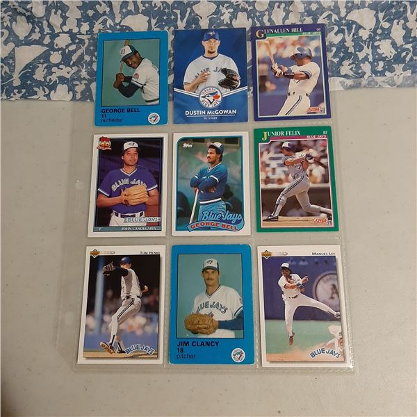 Lot of 9 Toronto Blue Jays Baseball cards