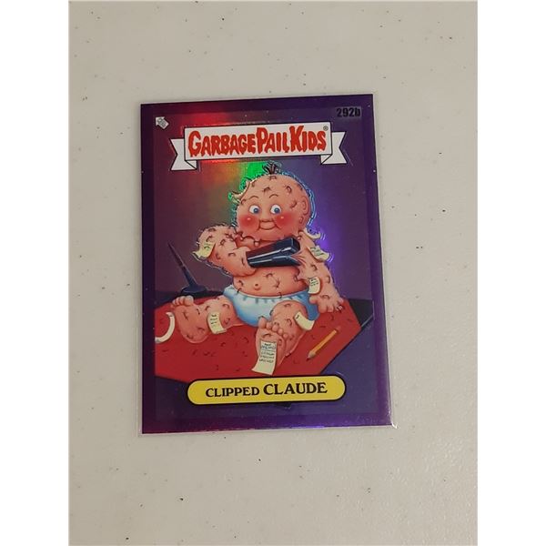2024 Topps Chrome Garbage Pail Kids Purple Refractor 292b Clipped Claude