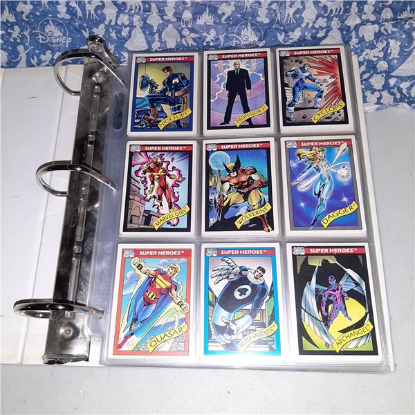 Binder with 21 pages of 1990's Marvel Universe cards - Most are Series 1 and 2