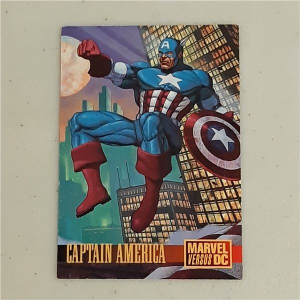 1995 Fleer Marvel Versus DC Comics Captain America Promo card