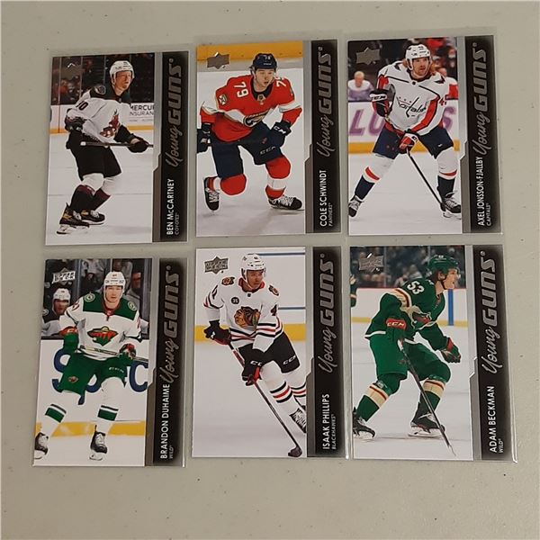 Lot of 6 Upper Deck Hockey Young Guns Rookie cards