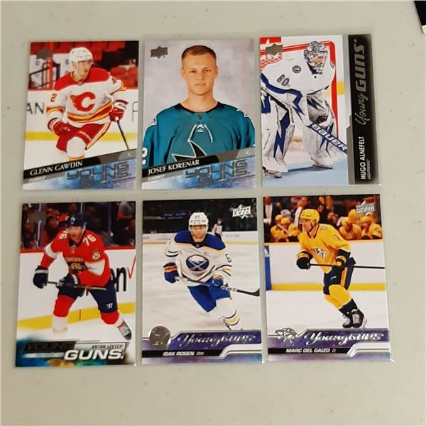 Lot of 6 Upper Deck Hockey Young Guns Rookie cards