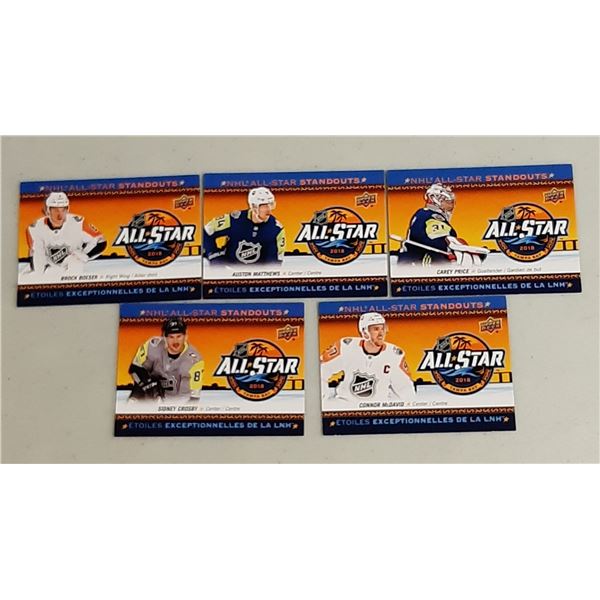 2018-19 Tim Hortons All-Star Standouts 5 card Set - Mcdavid Crosby Boeser Matthews Price