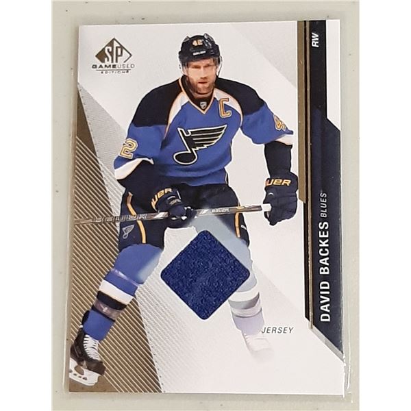 David Backes 2014-15 SP Game Used Jersey card #27