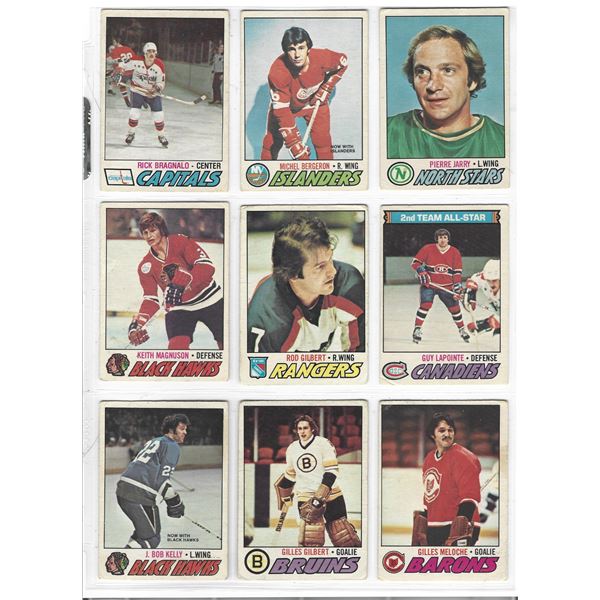 Lot of 9 1977-78 O-Pee-Chee NHL Hockey cards