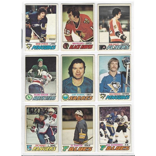 Lot of 9 1977-78 O-Pee-Chee NHL Hockey cards