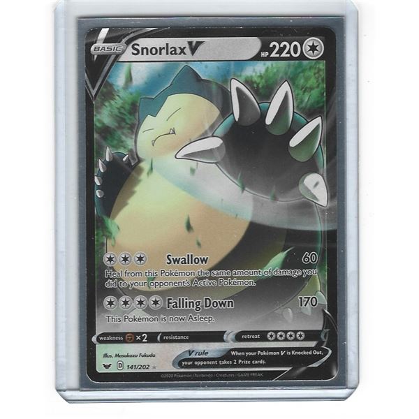 Pokemon Snorlax V Ultra Rare Holo 141/202
