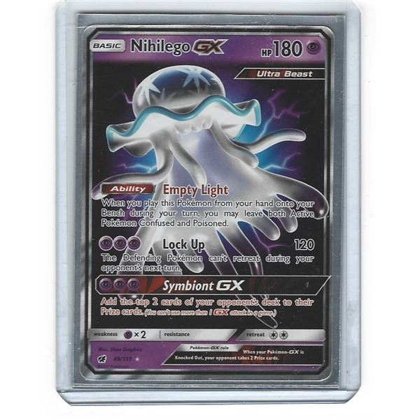 Pokemon Nihilego GX Full Art Ultra Rare Holo 49/111