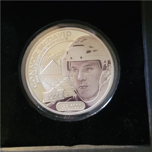 Connor Mcdavid 2017 Upper Deck Grandeur One Ounce .9999 Silver Coin #d 566/1000 No Tax