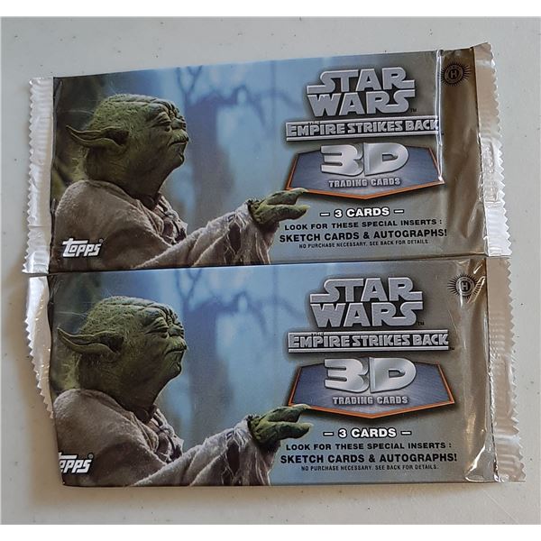 Lot of 2 packs of Star Wars Empire Strikes Back 3D trading cards