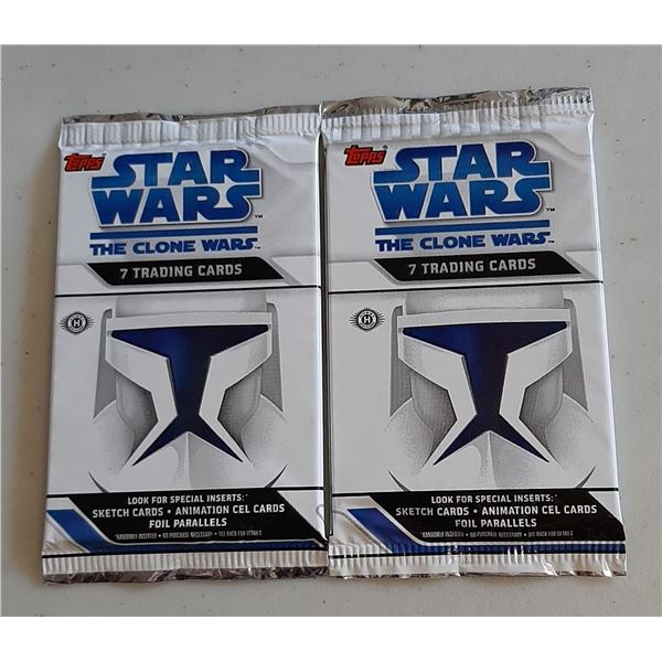 Lot of 2 2008 Topps Star Wars The Clone Wars packs