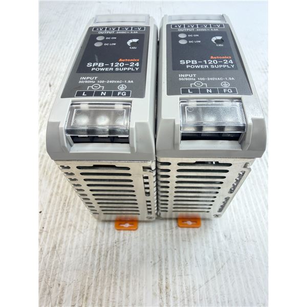 Lot of (2) Autonics #SPB-120-24 Power Supplies