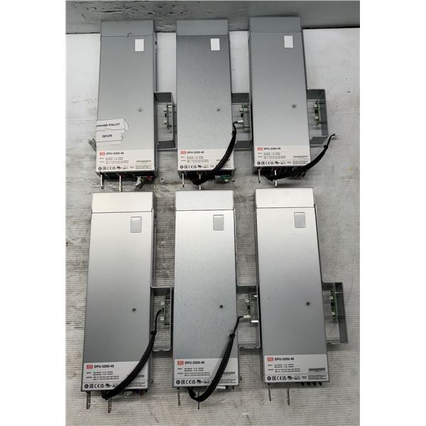 Lot of (6) Mean Well DPU-3200-48 Power Supplies