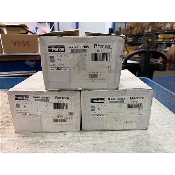 (3) Boxes of Parker Transair #RA68 50N08 Bracket for Aluminum 2" (12 per box)