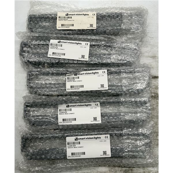 Lot of (5) Smart Vision Lights #LC300-470 & LC300-625-W 300mm Red Linear Lights