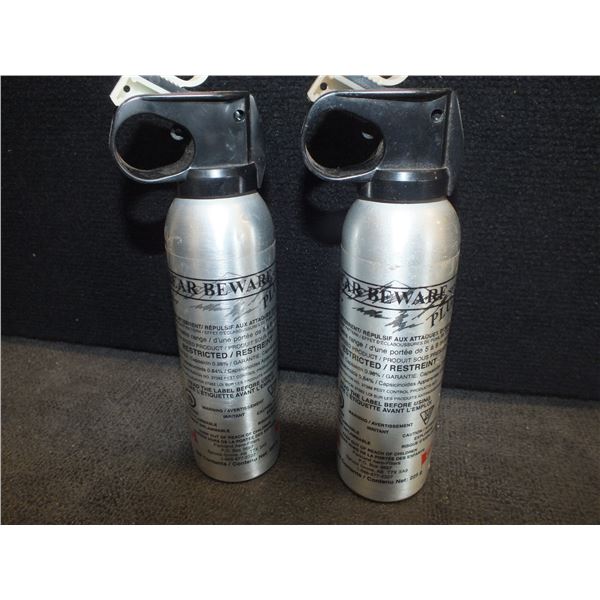 Two Cans Of Bear Beware Plus Bear Spray