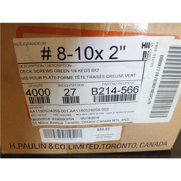 1 Box Of # 8 10 x 2" Box Of Deck Screws