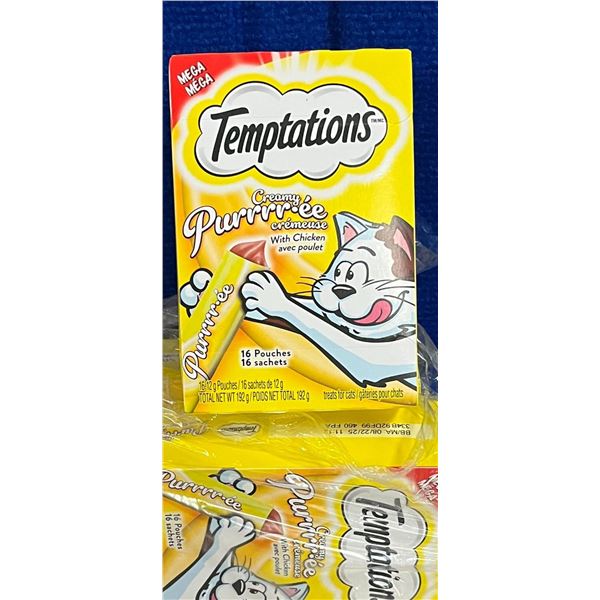 3 Boxes Of Temptations Creamy Puurree Chicken Flavor Cat Treats