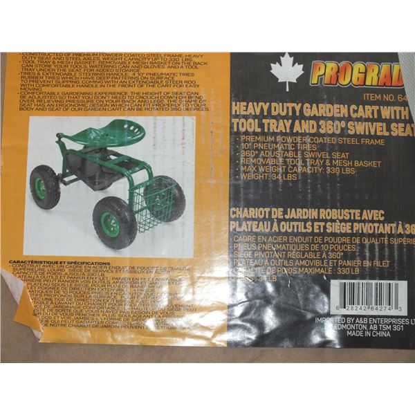 Prograde Heavy Duty Garden Cart w/ Tool Tray