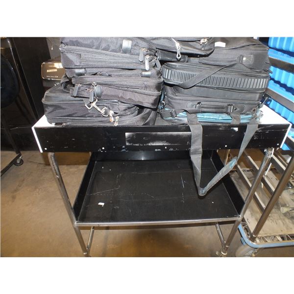 10 Assorted Laptop Bags & Cart On Wheels
