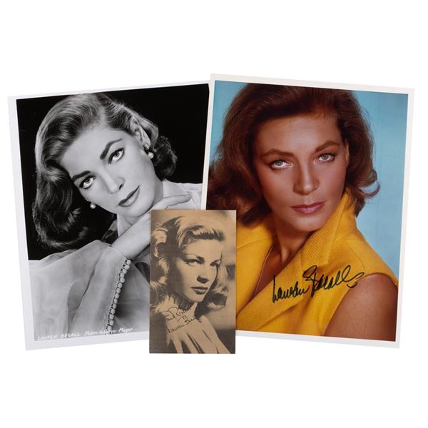 A Lauren Bacall Signed Photograph with Ephemera.