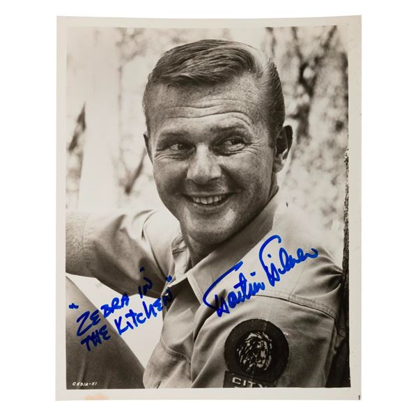A Martin Milner Signed "Zebra in the Kitchen" Photograph.