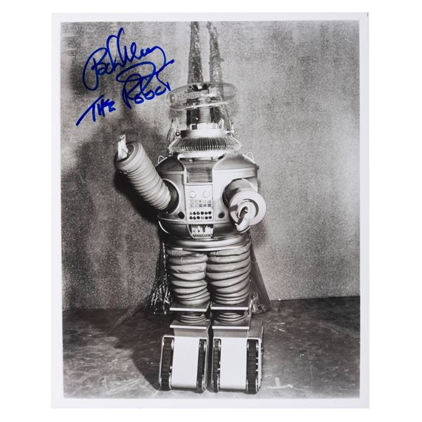 A Bob May Signed "Lost in Space" Robot Photograph.