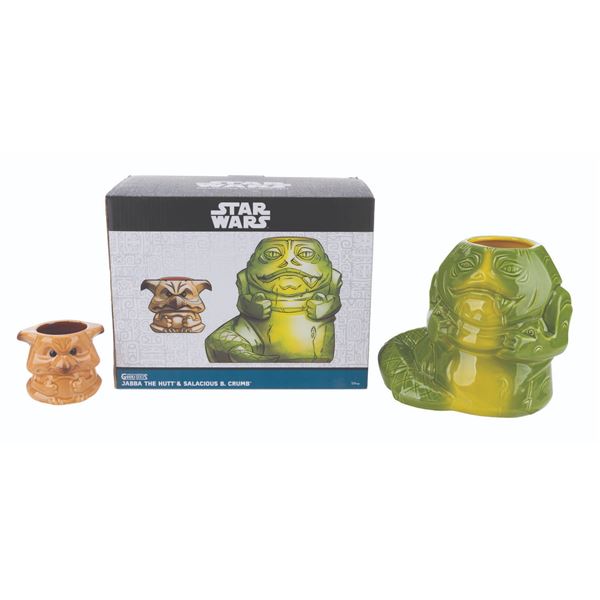 A Star Wars Jabba the Hutt & Salacious Crumb Tiki Mug Set.