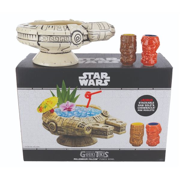 A Geeki Tikis Millennium Falcon Punch Bowl & Muglets Set.