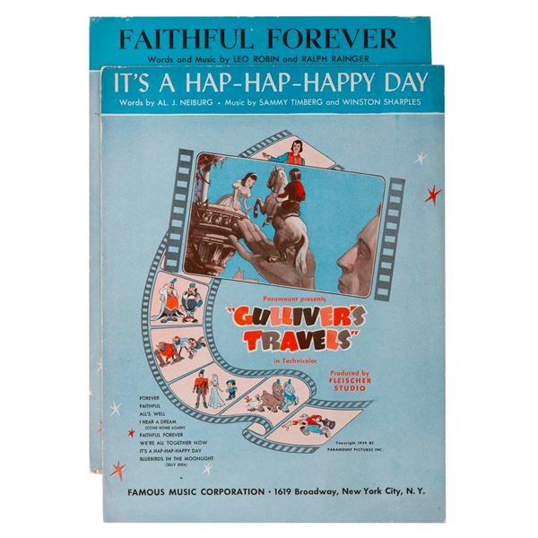 A Pair of "Gulliver's Travels" Sheet Music Folios.
