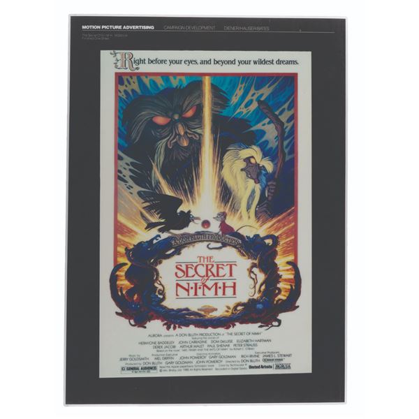 A "The Secret of NIMH" One-Sheet Presentation Board.