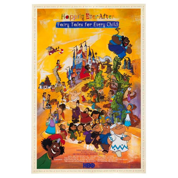 A "Happily Ever After: Fairy Tales for Every Child" Poster.