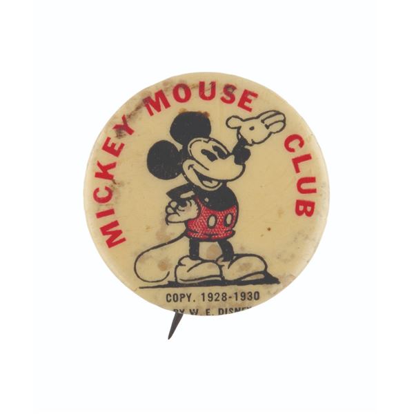 A 1920s Mickey Mouse Club Pin.