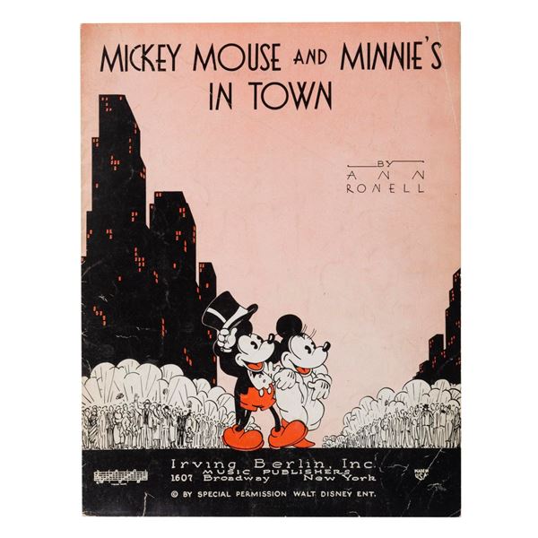 A "Mickey Mouse and Minnie's In Town" Sheet Music.