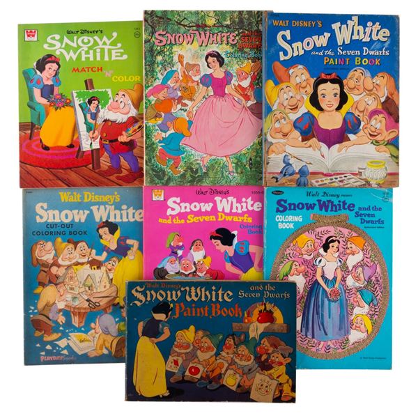 A Collection of "Snow White and the Seven Dwarfs" Coloring and Paint Books.