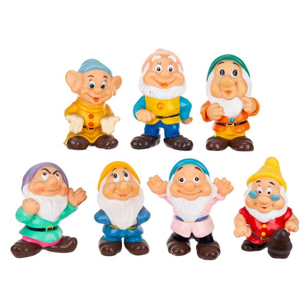 A "Snow White and the Seven Dwarfs" Rubber Figure Set.
