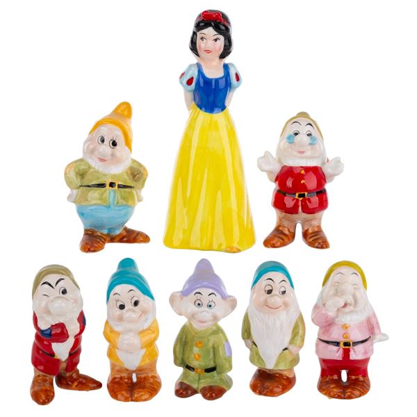A "Snow White and the Seven Dwarfs" Ceramic Figurine Set.